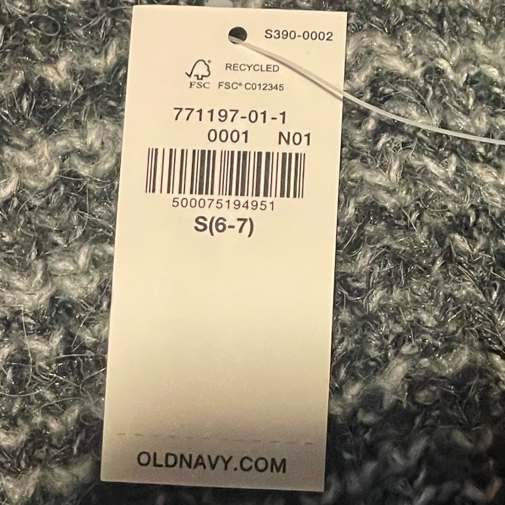 🆕 RESERVED X Old Navy Girls Cropped Space-Dye Cardigan Sweater Black Girls - Picture 8 of 11